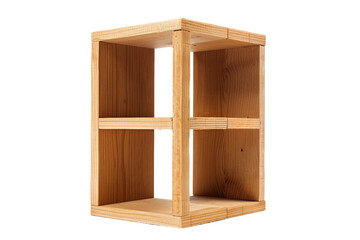 Versatile Cube Shelf with Open Design Isolated on Transparent Background
