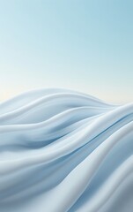 Soft blue wave fabric texture, white isolated background