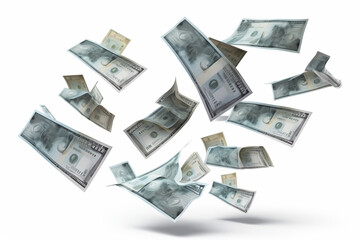Bank notes Flying in the air for design Background 