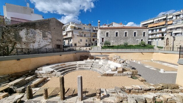 arta city greece ancient small theater in the center of the city