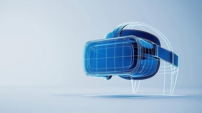 Conceptual sketch of a next-gen VR headset, detailing optical technology, Engineering Drawing, Tech Innovation