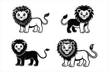 set of a cut lion animals