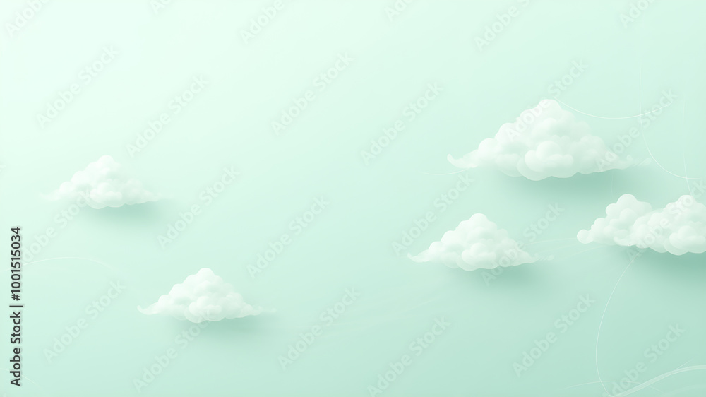 Poster clouds in the sky, 3d rendering. computer digital drawing.