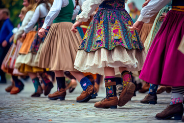 Traditional Bavarian folk dancers. 
