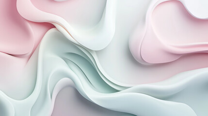 Obraz premium abstract background of organic liquid shapes blending together in pastel colors in 3d render style.