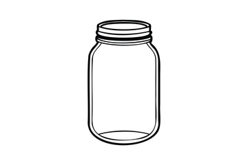 Mason glass jar lessl  silhouette vector Transparent White Background