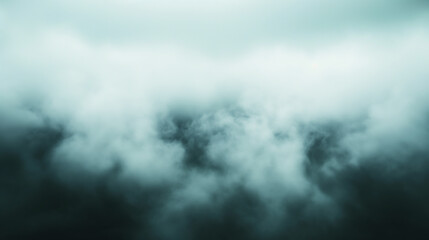 Fog and clouds blend seamlessly in a dense mist creating a serene atmosphere filled with haze and smoke