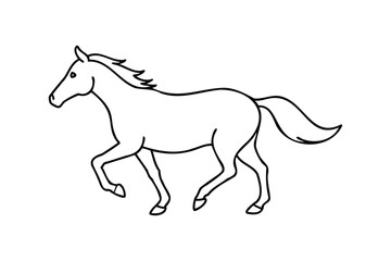 horse silhouette vector illustration Transparent White Background