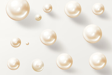 Pearls Flying in the air seamless Background 