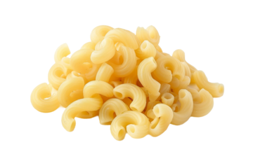 Uncooked Elbow Macaroni Noodles Isolated on Transparent Background
