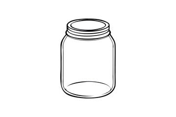 Mason glass jar lessl  silhouette vector Transparent White Background