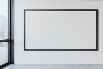 Obraz premium Spacious Office with a Large Empty Bulletin Board, Ideal for Creative Ideas, Organized Workspace, Inviting Environment for Collaboration and Inspiration