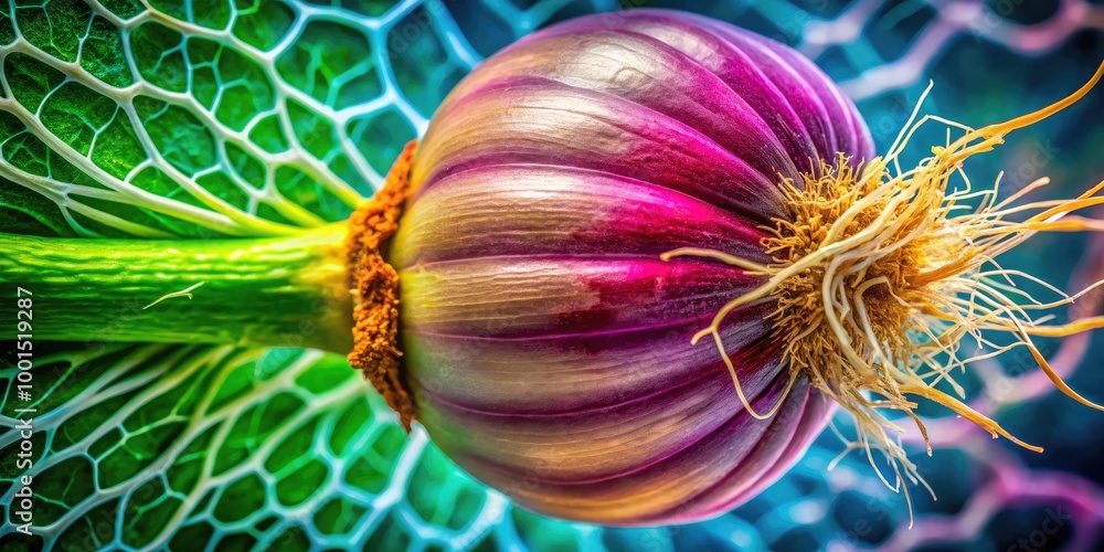 Aufkleber detailed view of onion root tip under microscope showing cellular structure and growth patterns