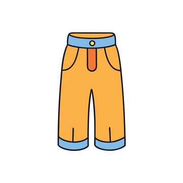 orange pants with blue trim clip art preview