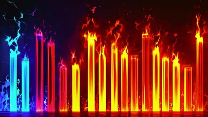 vibrant equalizer that spectrum of colors. Each band music, peaks and valleys sync beat, visually striking experience, 4k High-Quality Video technology Background Animation