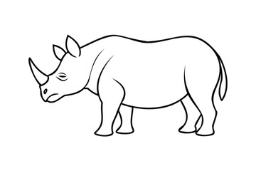 Rhino vector icon silhouette vector Transparent White Background