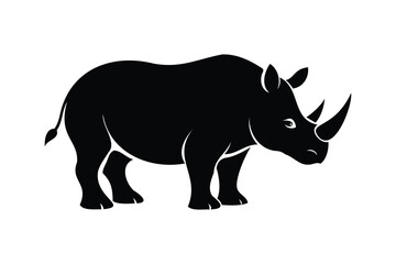 Rhino vector icon silhouette vector Transparent White Background