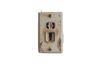 Electric outlet hole in a residential setting, highlighting home convenience isolated on transparent background