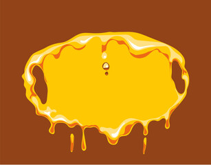 Honey drop splash empty frame isolated set. Vector graphic design illustration