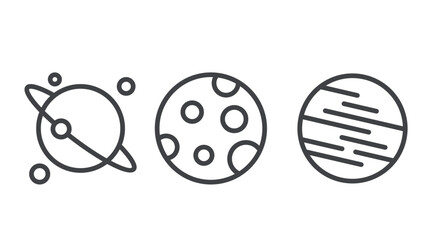 Planets of an isolated set. Vector flat cartoon graphic design illustration	