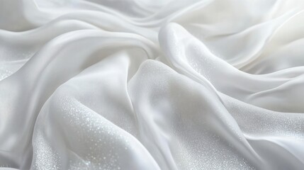 Obraz premium White Satin Fabric with Shimmering Texture