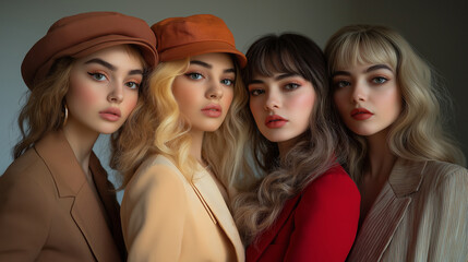 Obraz premium Four women dressed as influential figures from different eras