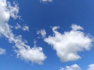 Nice weather. Beautiful clouds on blue sky.