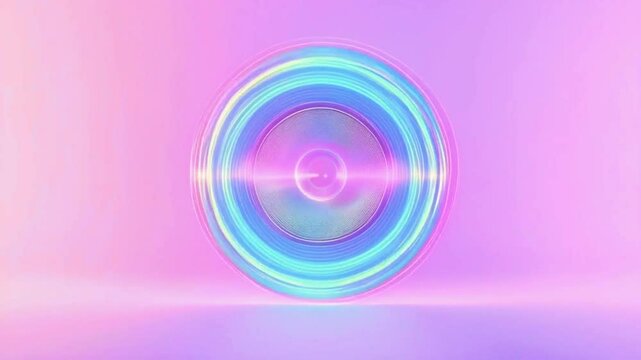 circular sound wave equalizer center with subtle, fluid movements. Use soft gradients in pastel or monochrome color schemes for an elegant and modern look, 4k Video music Background Animation