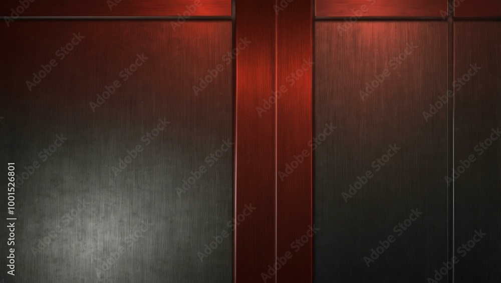 Poster brushed red metallic background with a central highlight.