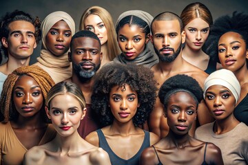 Obraz premium Diverse Skin Tones Displayed in a Harmonious Arrangement Representing Unity and Inclusivity