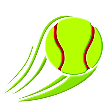 tennis ball flying green trails clip art preview