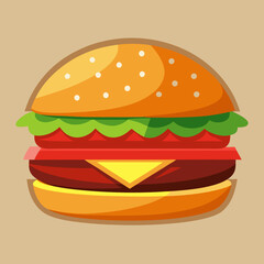burger and fries premium vector.