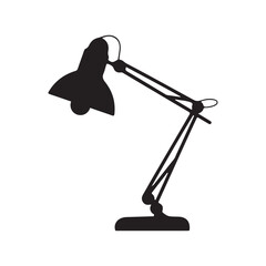 Table lamp silhouette illustration on white background