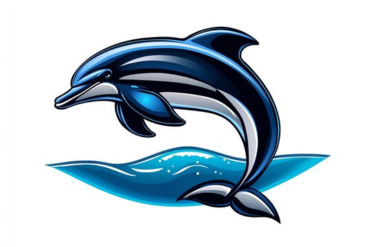 recommend clip art: Minimalist outline of a dolphin, sleek and simple, jumping above a line representing the ocean surface