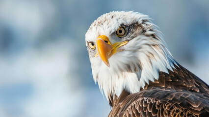 Obraz premium Portrait of a bald eagle with intense gaze