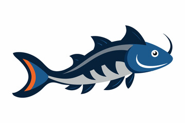 Obraz premium Creative vector design of catfish fish on a white background