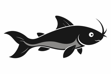 Fototapeta premium Creative vector design of catfish fish on a white background