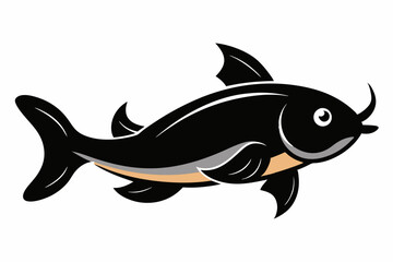 Fototapeta premium Creative vector design of catfish fish on a white background