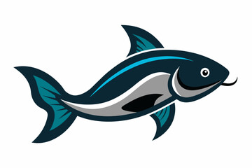 Obraz premium Creative vector design of catfish fish on a white background