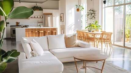Obraz premium Bright and Modern Living Room Interior Design
