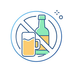 No alcohol icon, symbol of a healthy lifestyle and responsible behavior, minimalist style
