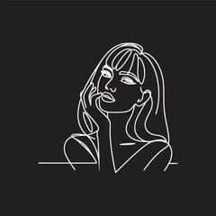 line art bride girl and mordan Woman line Drawing design.