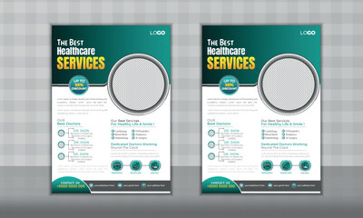 Healthcare and medical multipurpose flyer or brochure cover template design