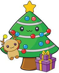 christmas tree and gifts