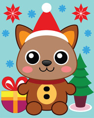 teddy bear with christmas gift