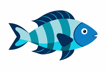 Naklejka premium Creative vector design of cichlid fish on a white background