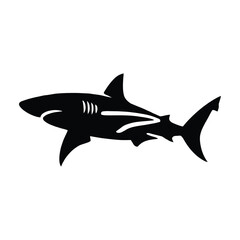 Obraz premium Shark Silhouette Swimming