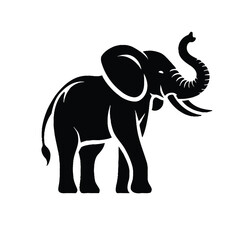 Obraz premium Elephant Silhouette with Raised Trunk