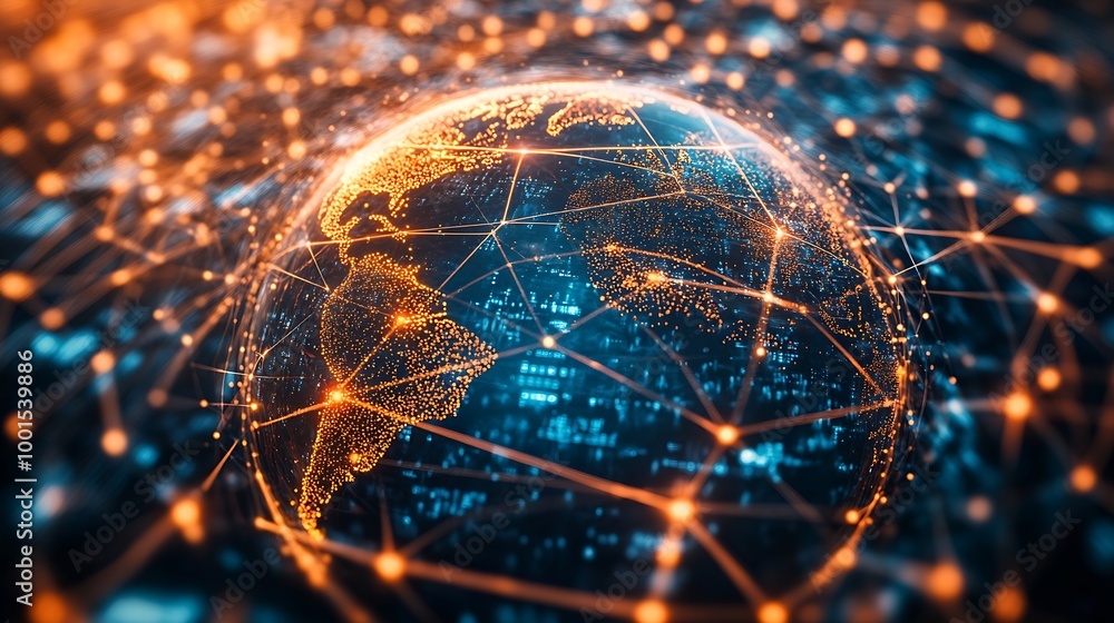 Aufkleber global financial communication network concept business finance and banking on global internet conne