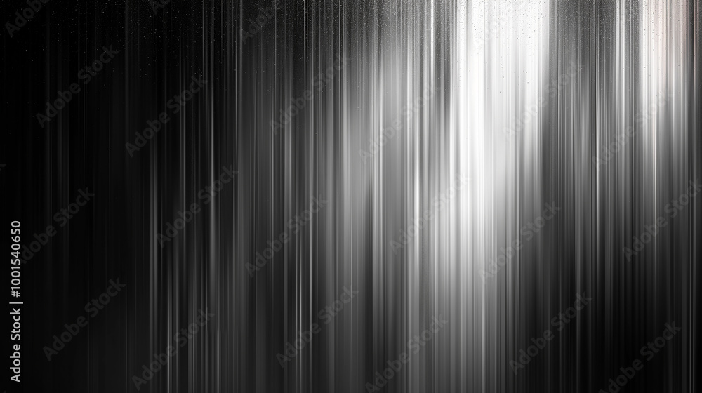 Wall mural abstract vertical light streaks with gradient motion blur pattern art lines in black and white
